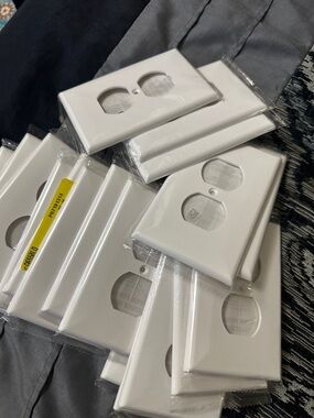 White Duplex Outlet Wall Plate Covers - Pack